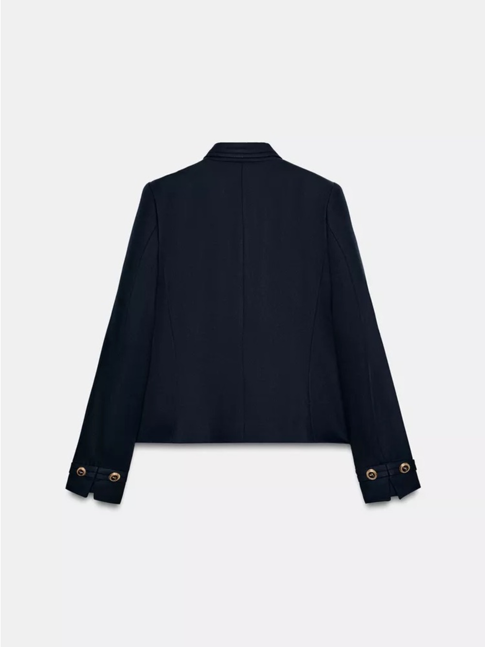 Zara Blogger favorite Navy Blue Fitted Blazer with Gold Buttons Feminine Size M - Picture 8 of 10